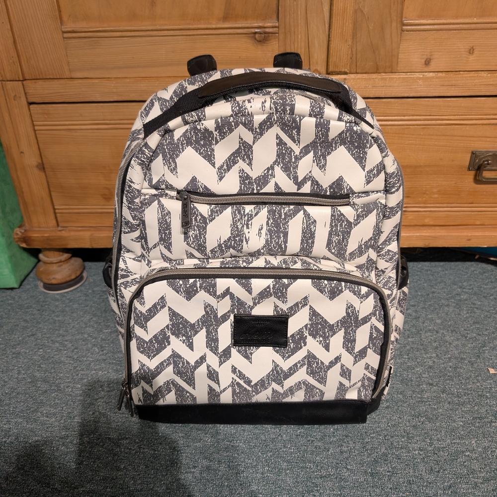 Chevron Patterned Backpack Diaper Bag